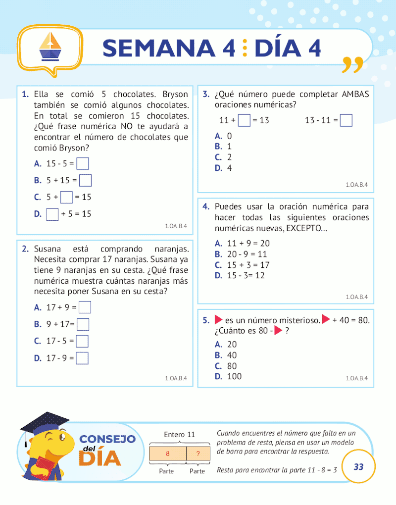 1st Grade Common Core Math: Spanish Edition