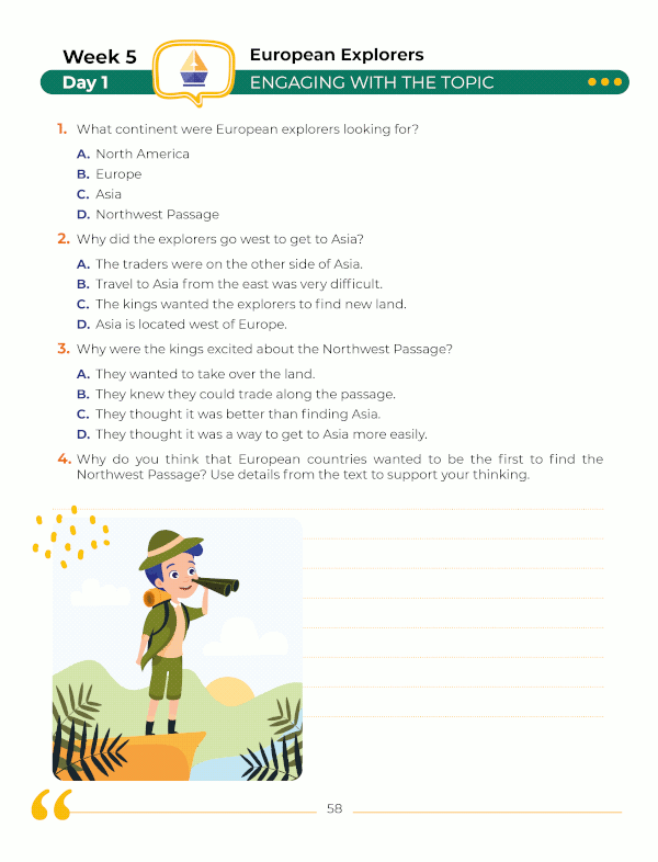 4th Grade Social Studies: Daily Practice Workbook