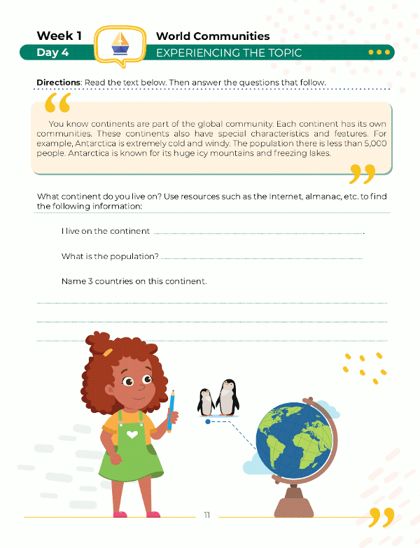 3rd Grade Social Studies: Daily Practice Workbook