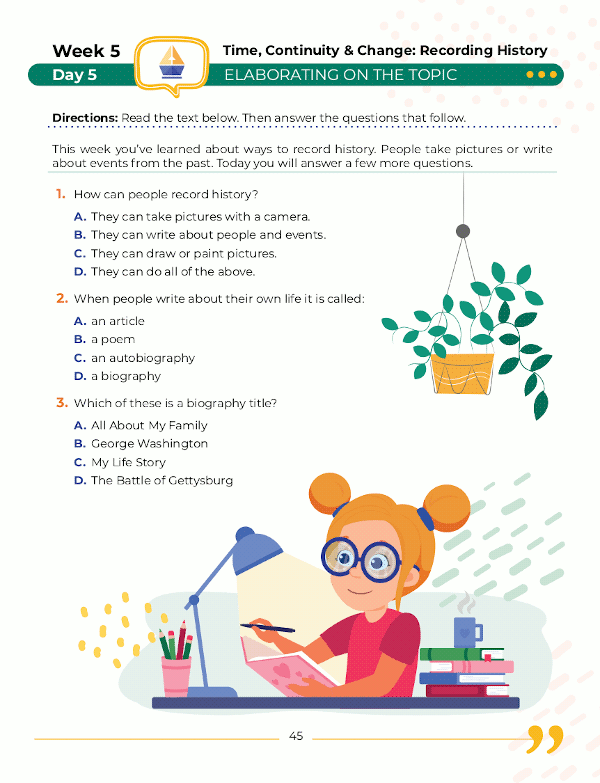 2nd Grade Social Studies: Daily Practice Workbook