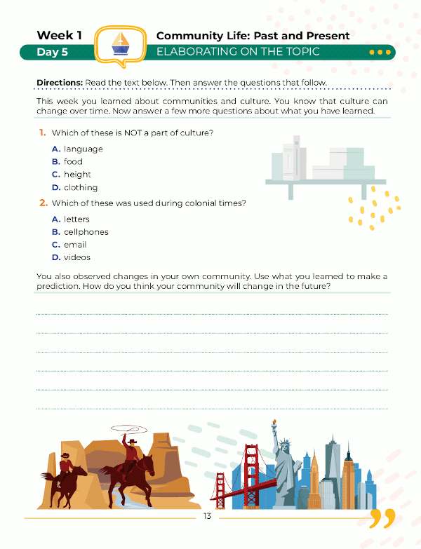 2nd Grade Social Studies: Daily Practice Workbook