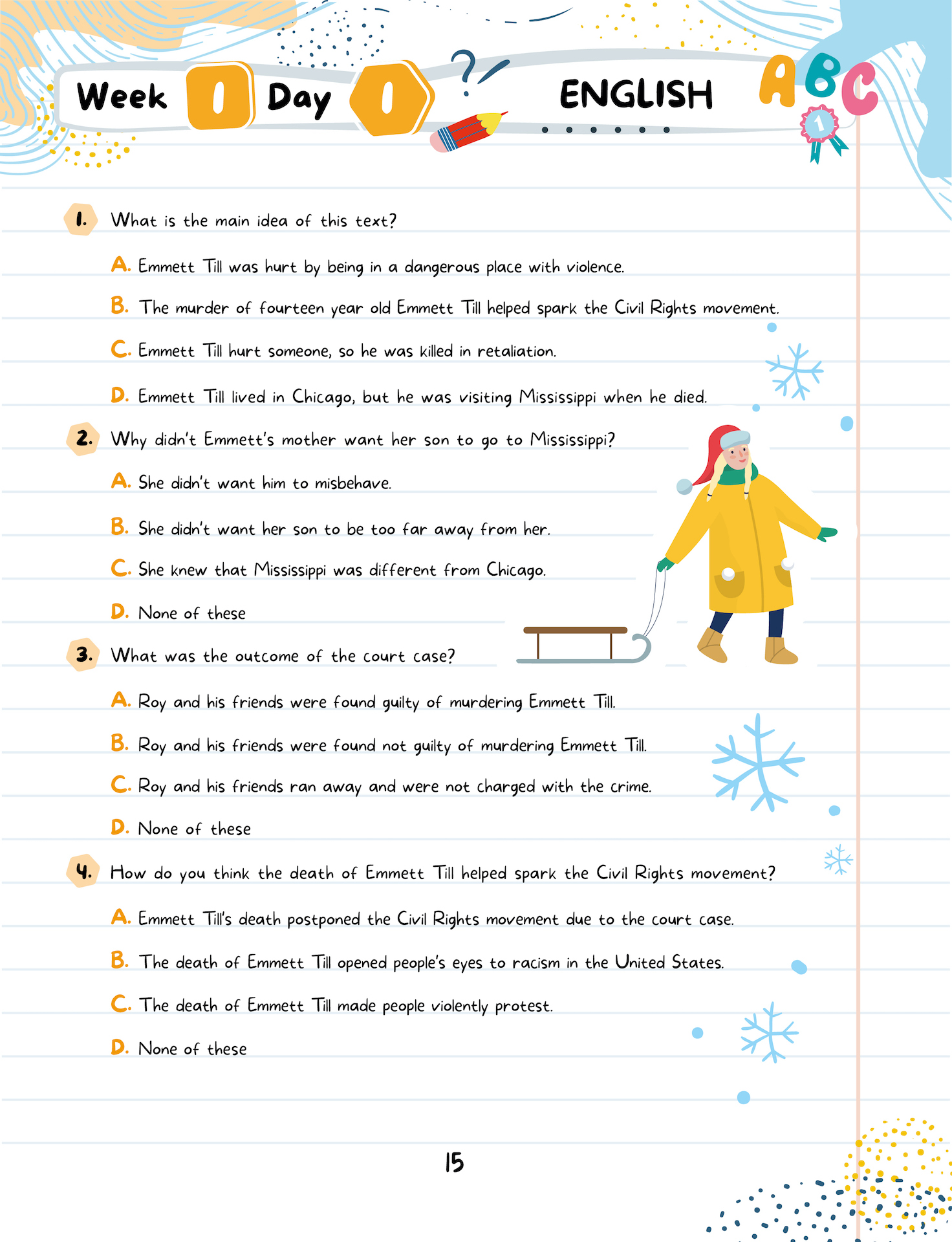 Kids Winter Academy by ArgoPrep: Grade 7