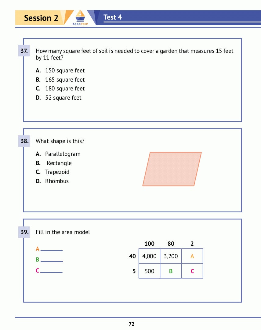 4th Grade Math Practice Book: 8 Full-Length Simulated Math Tests