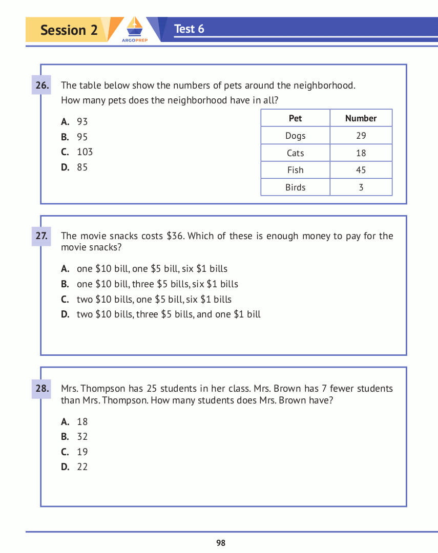 2nd Grade Math Practice Book: 8 Full-Length Simulated Math Tests