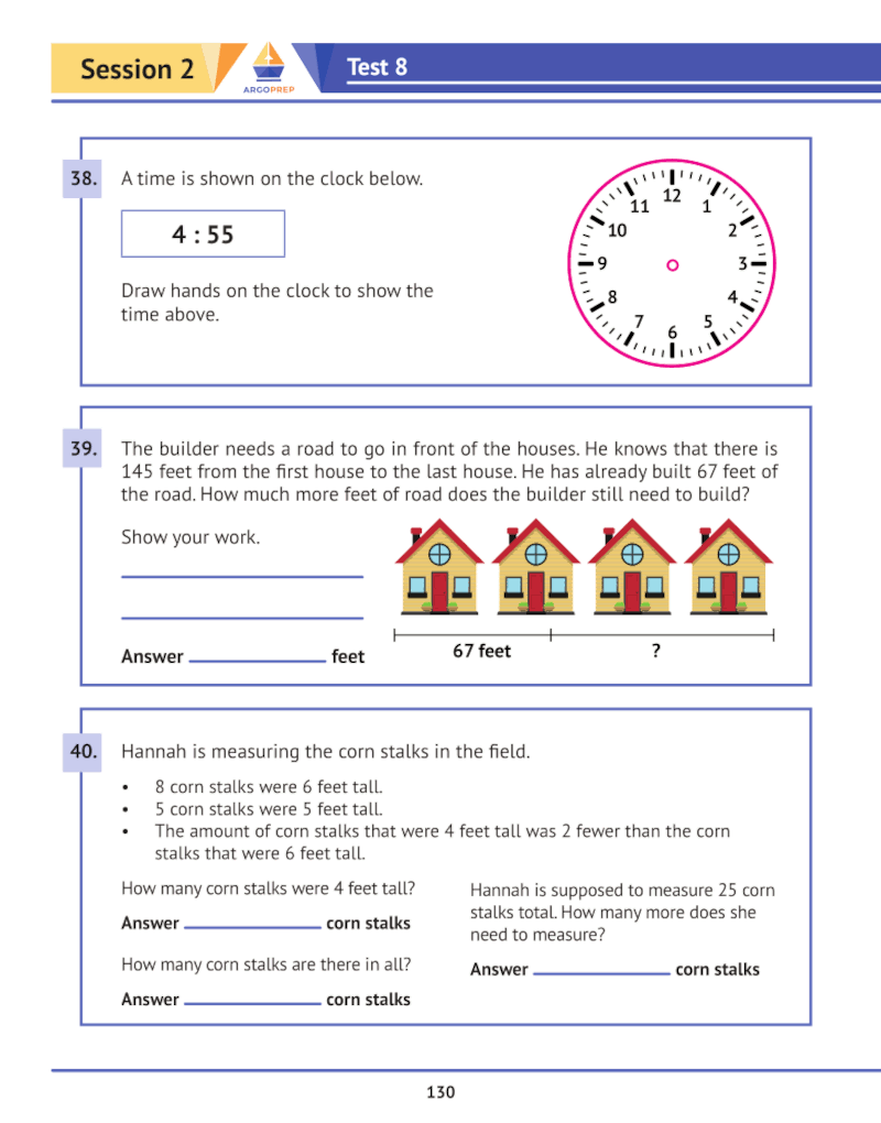 2nd Grade Math Practice Book: 8 Full-Length Simulated Math Tests