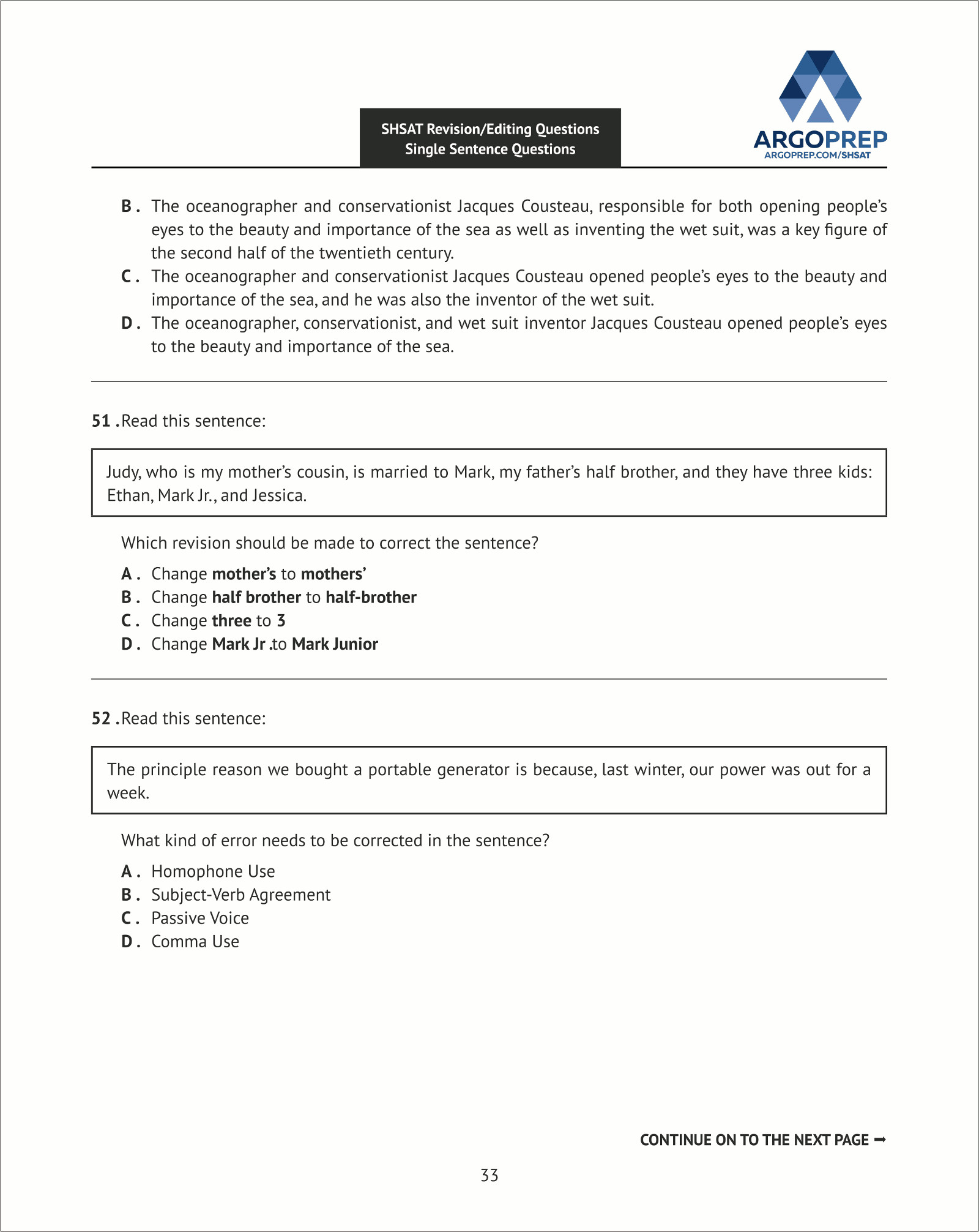 Shsat Prep: 158 Revising/Editing (Book 2)
