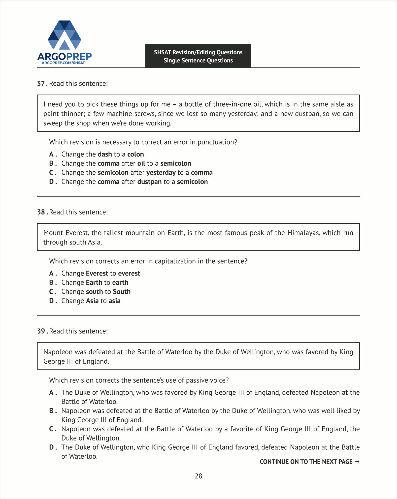 Shsat Prep: 158 Revising/Editing (Book 2)