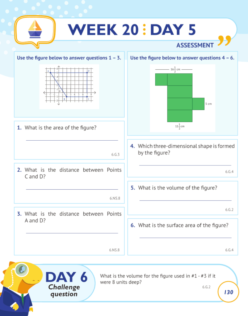 6th Grade Common Core Math: Daily Practice Workbook Part II: Free Response