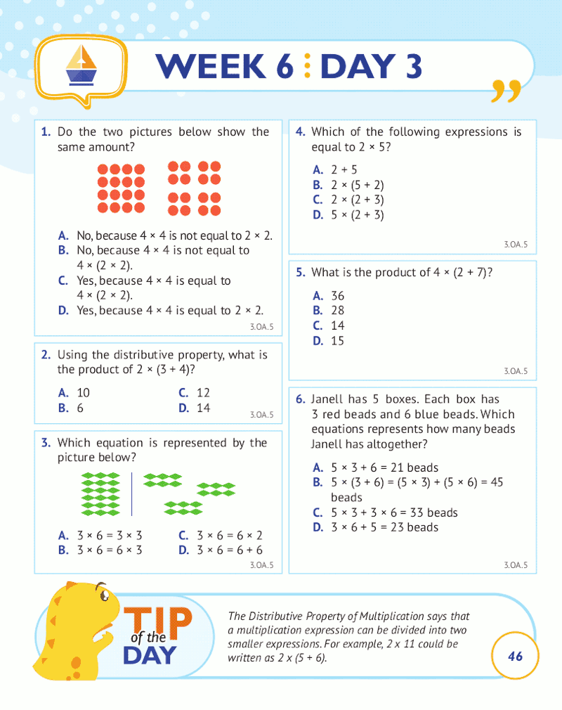 3rd Grade Common Core Math: Daily Practice Workbook Part I: Multiple Choice