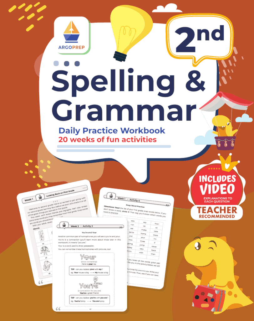 2nd Grade Spelling And Grammar: Daily Practice Workbook
