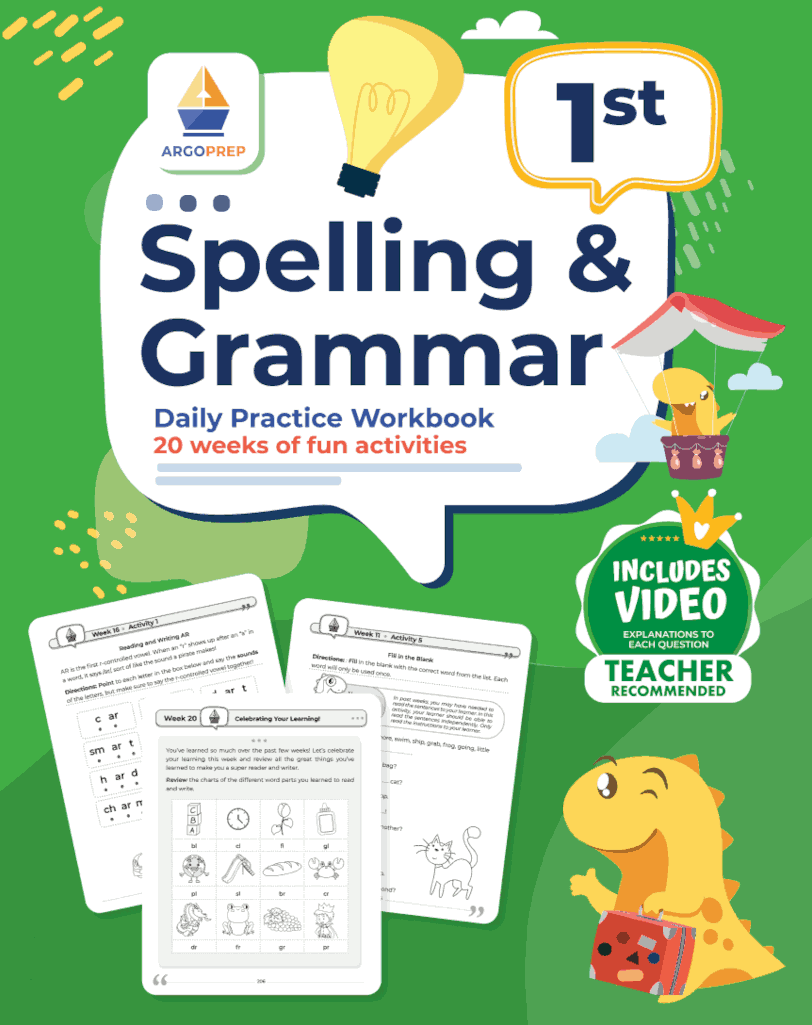 1st Grade Spelling and Grammar: Daily Practice Workbook