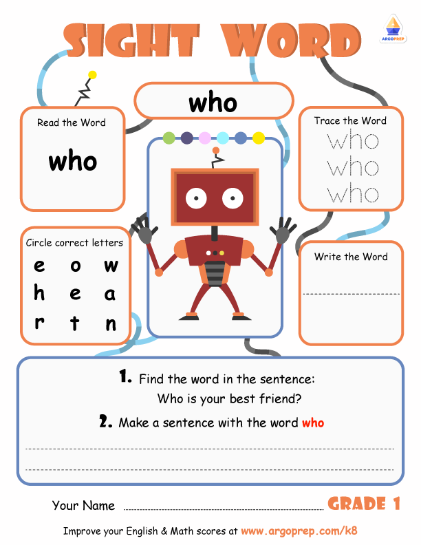 "Who" Wants to Learn Sight Words?
