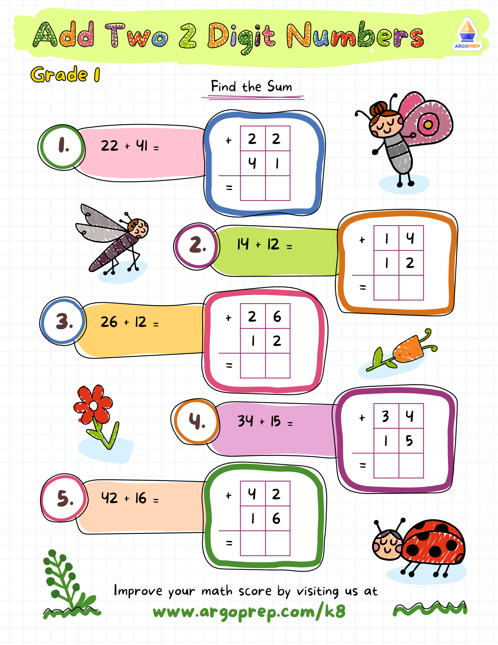 Everybuggy Practices Adding in Columns!