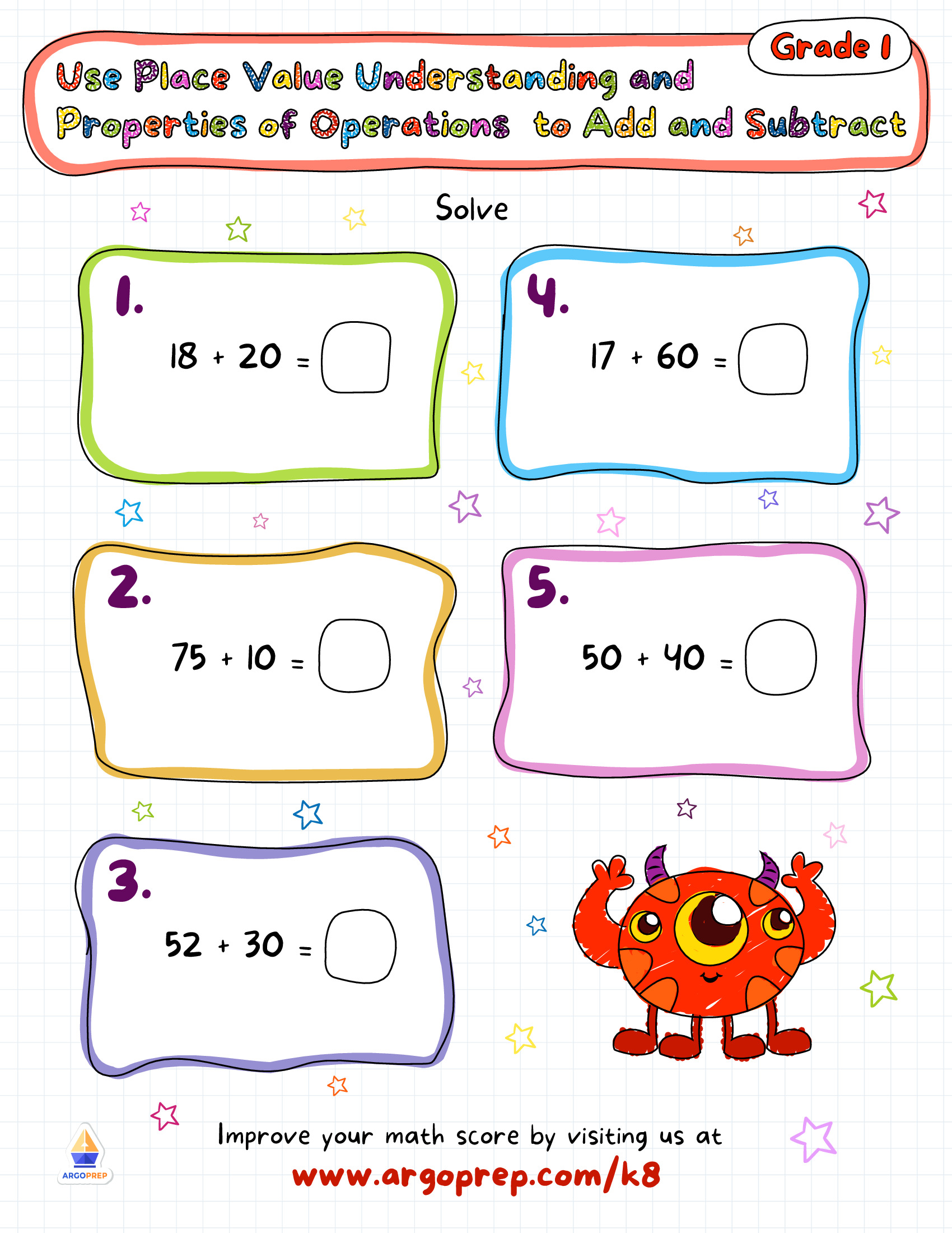 Monsters, Place Value, Addition, Oh My!