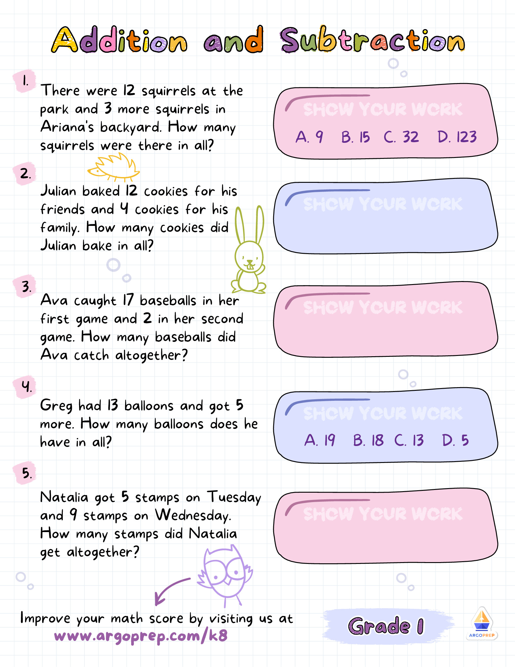 Word Problems with Hedgehog and Bunny
