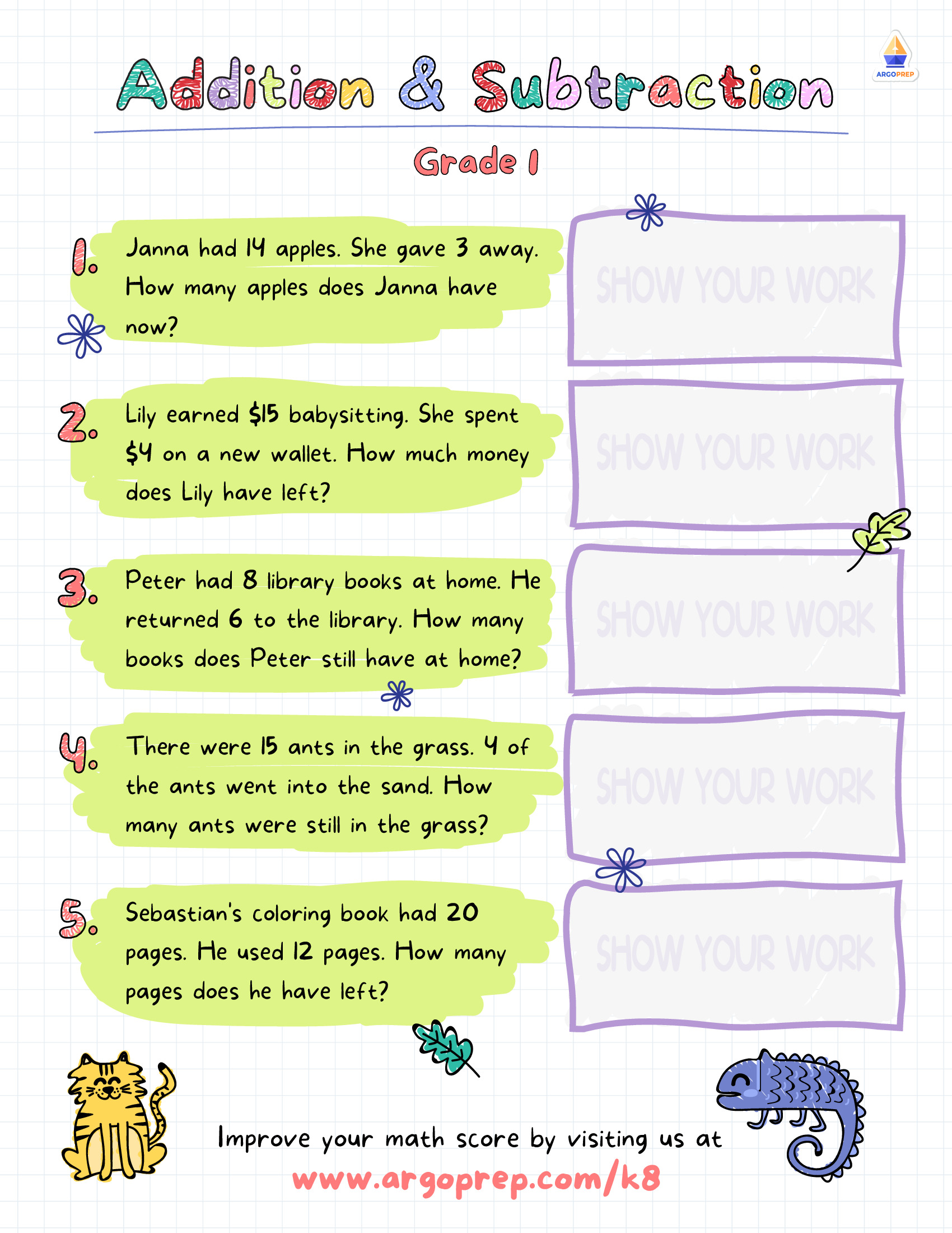 Super Subtraction Word Problems