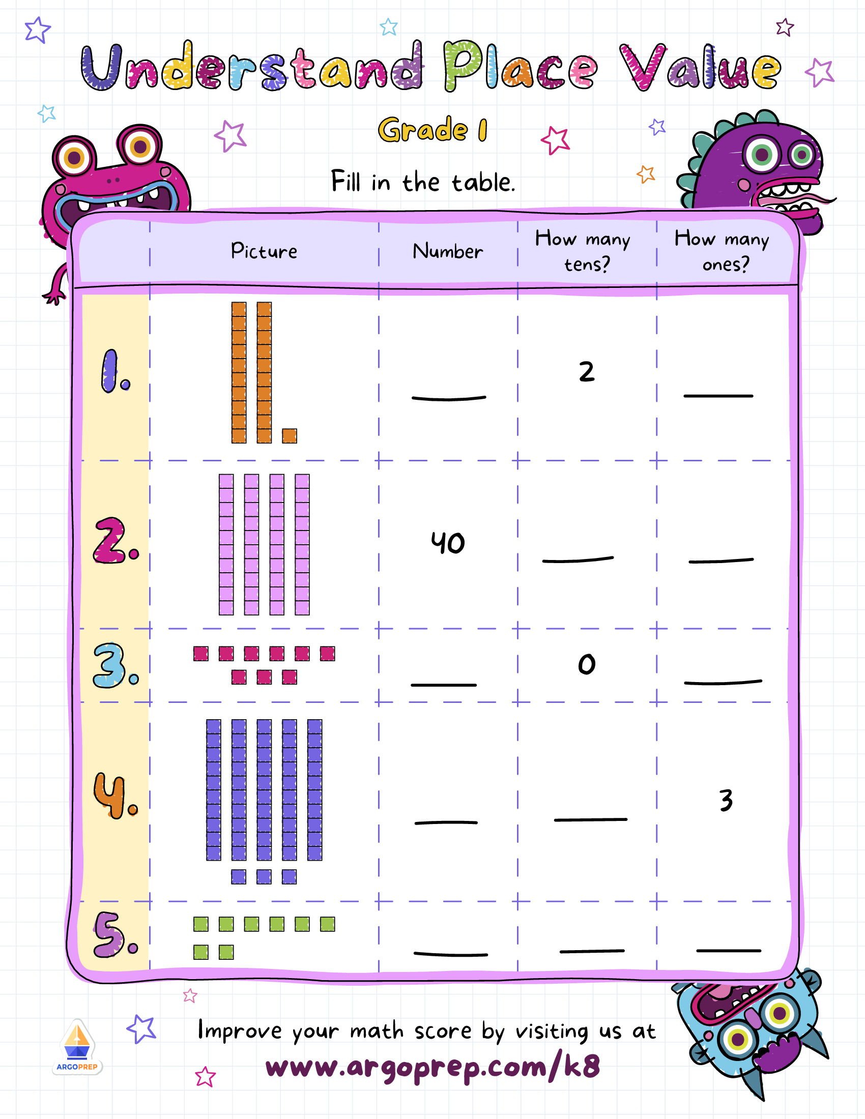 Place Value Monsters