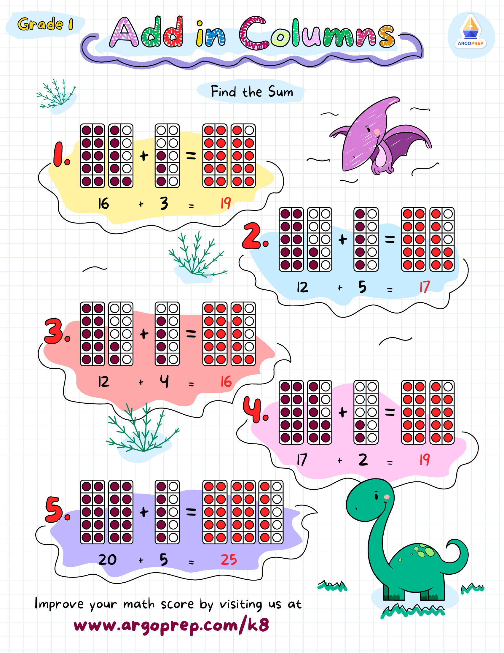 Ten-Frame Towers with T-Rex and Friends
