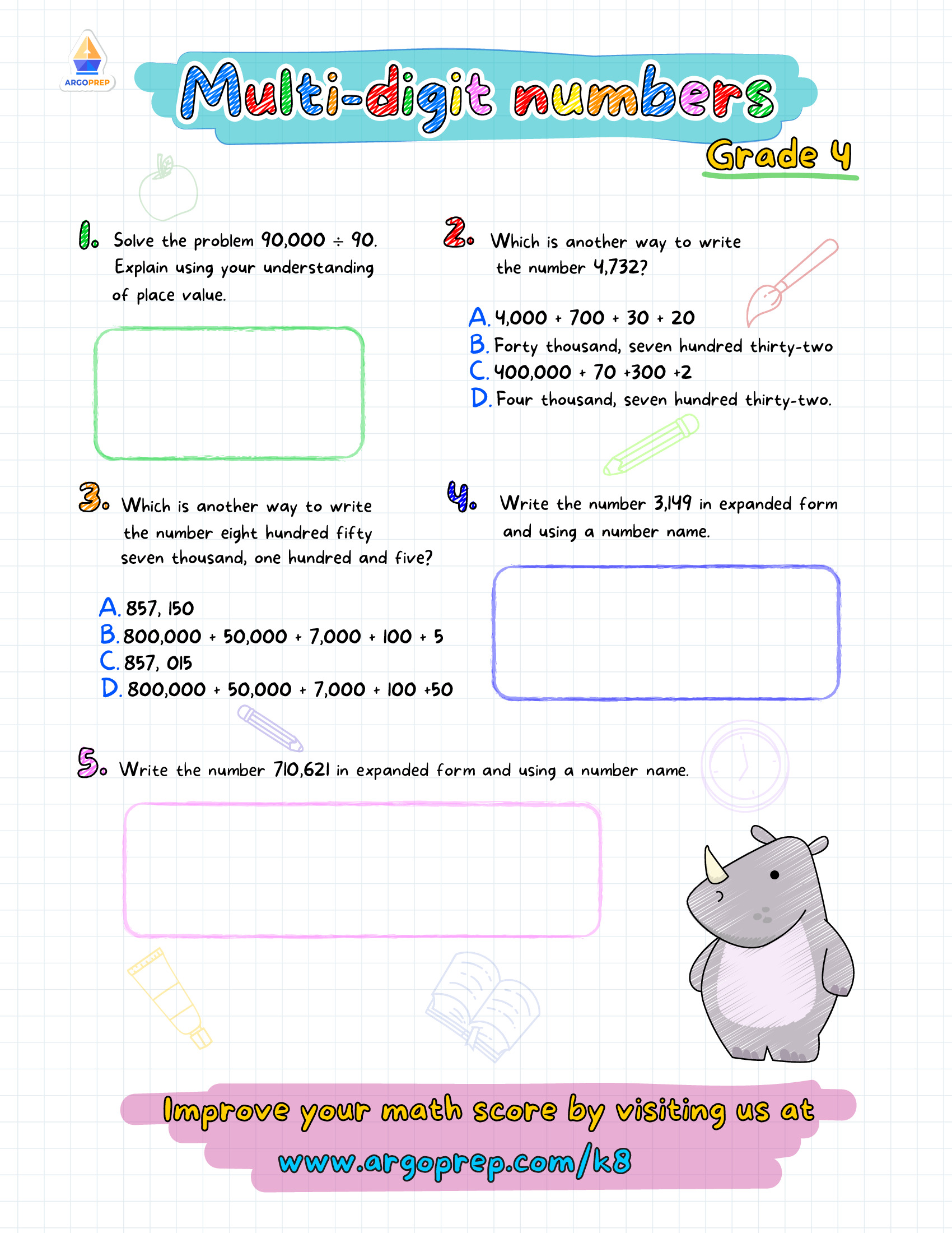 Rad Rhino Place Value