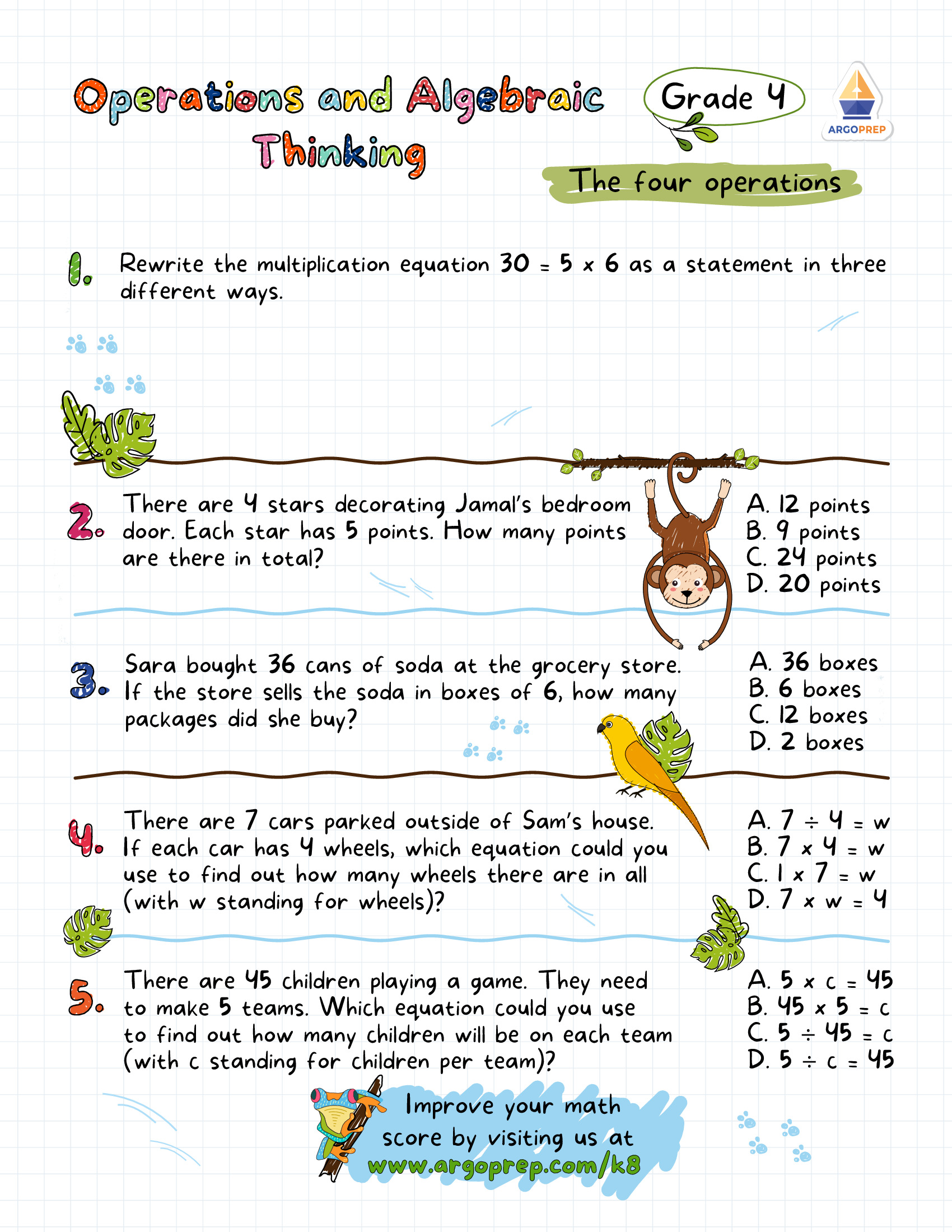 Monkey Math and Algebraic Thinking
