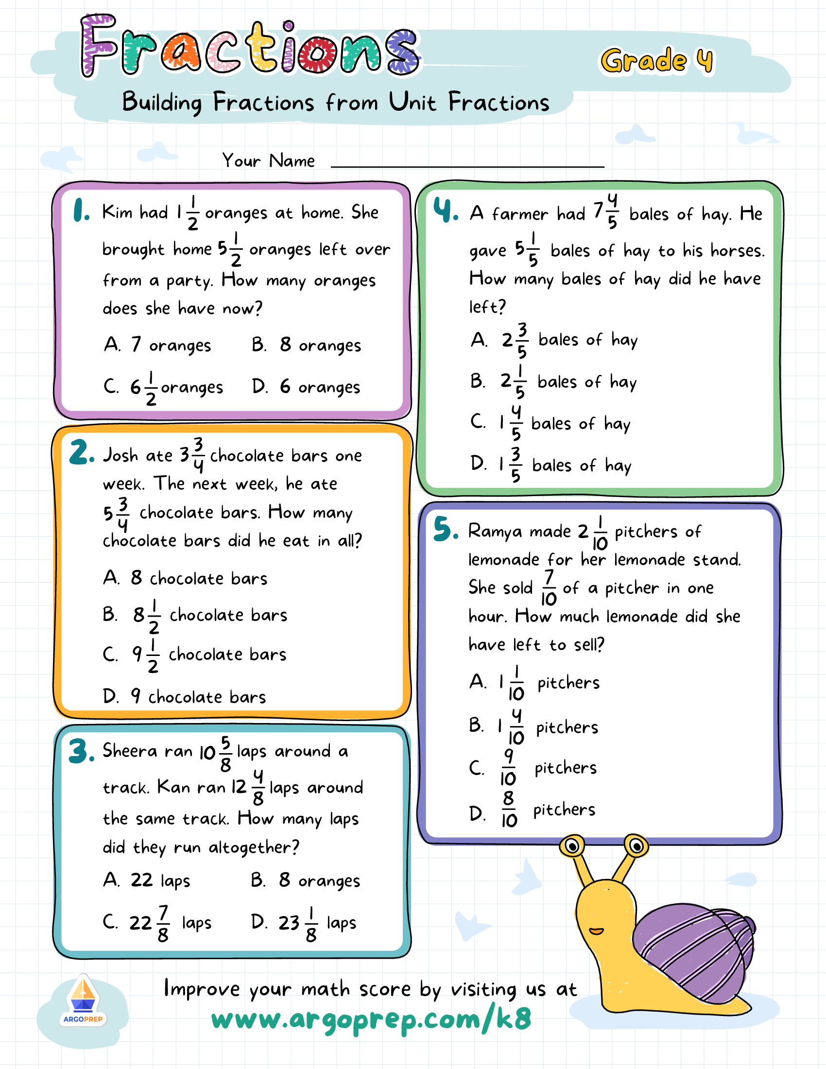 Mixed Number Word Problems
