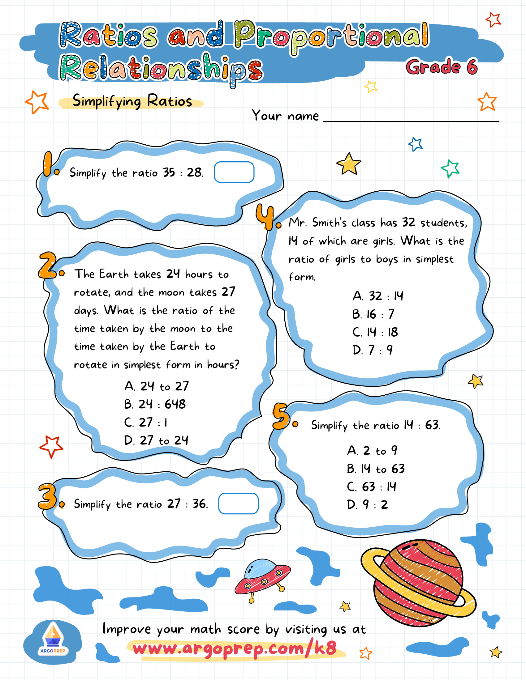 Dreaming of Outer Space and Simplifying Ratios