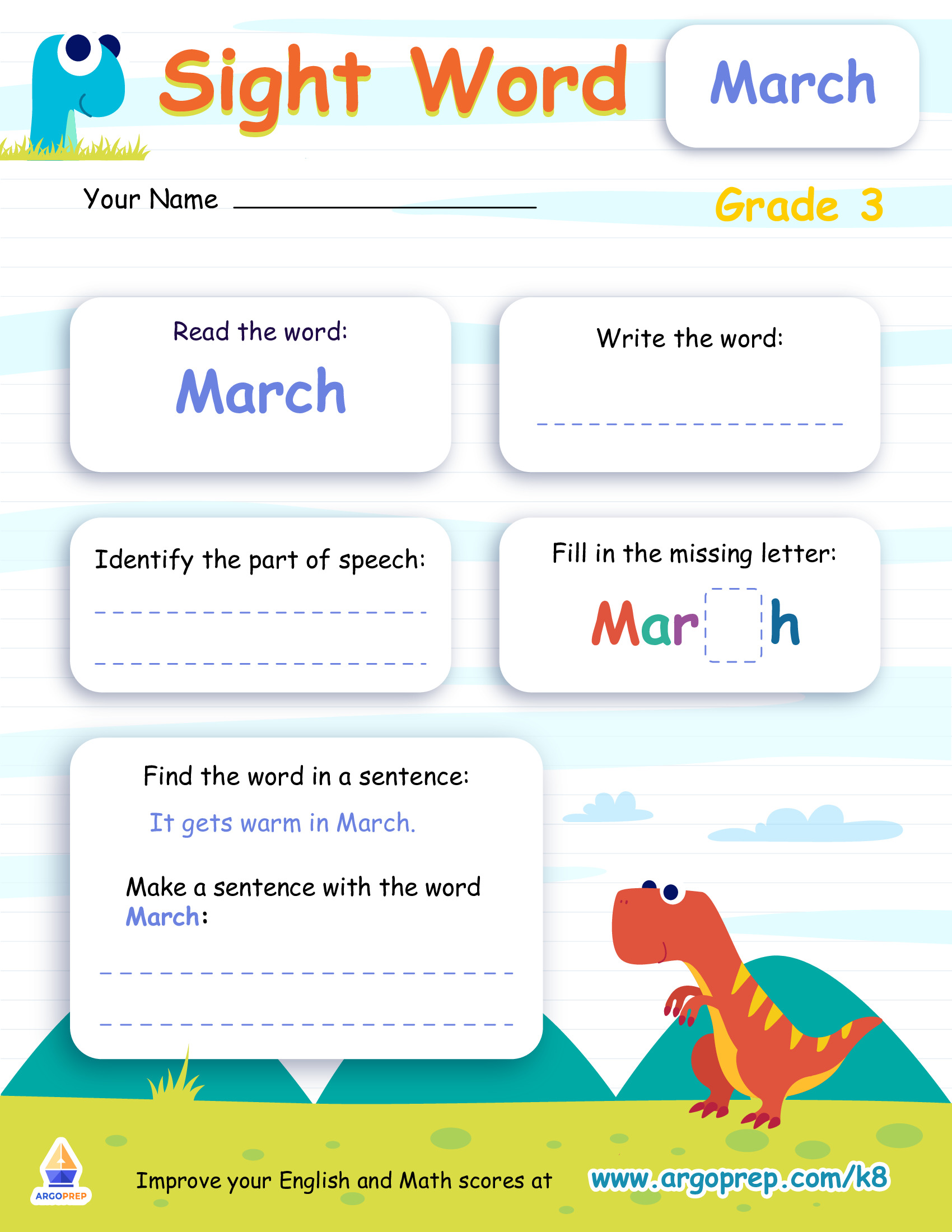 "March" of the Sight Words
