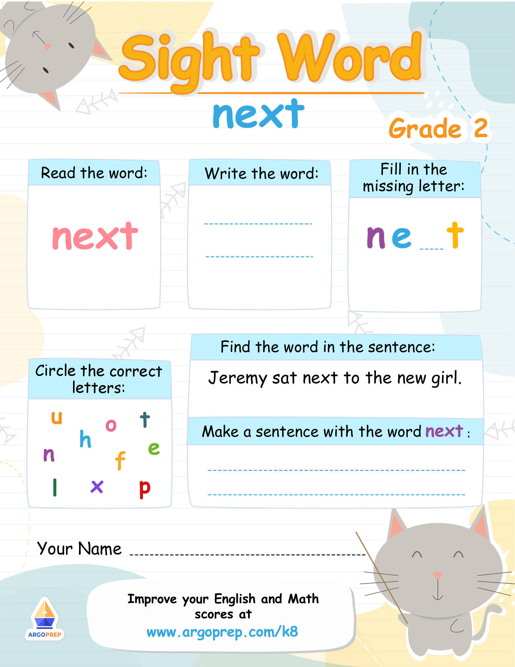 The "Next" Sight Word