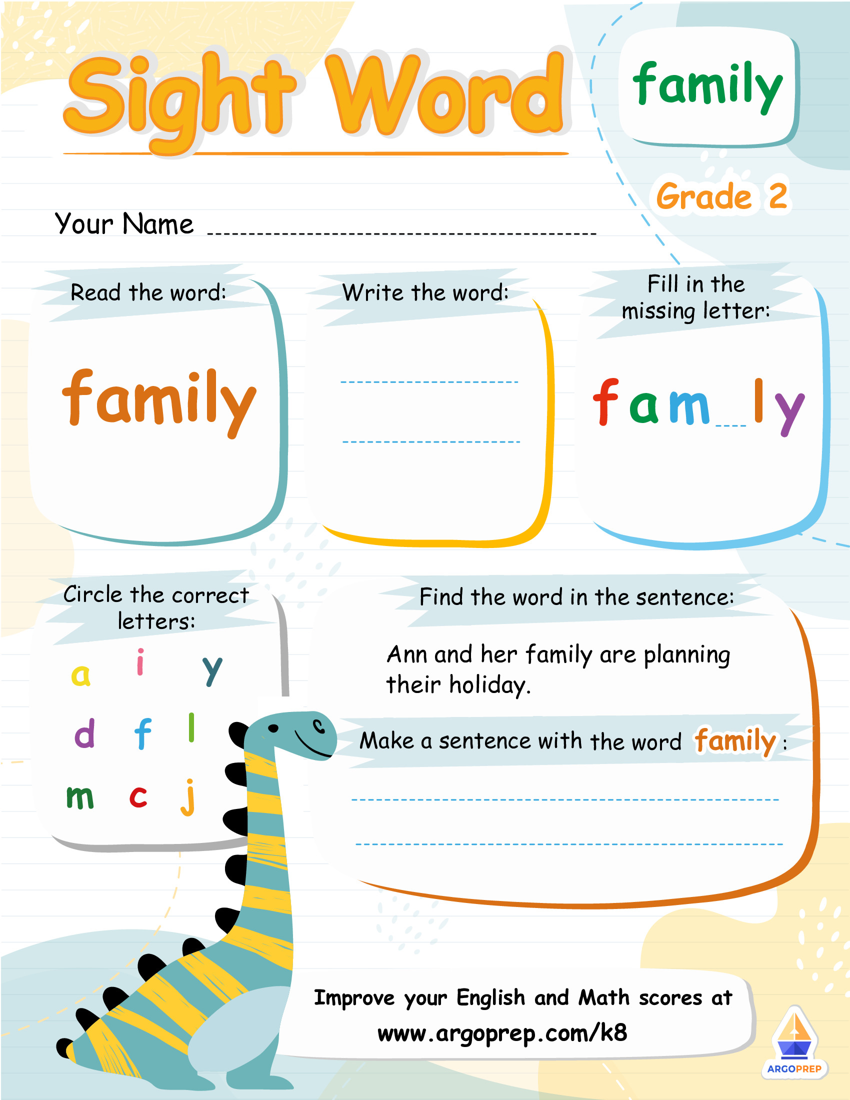 Part of the Sight Word "Family"