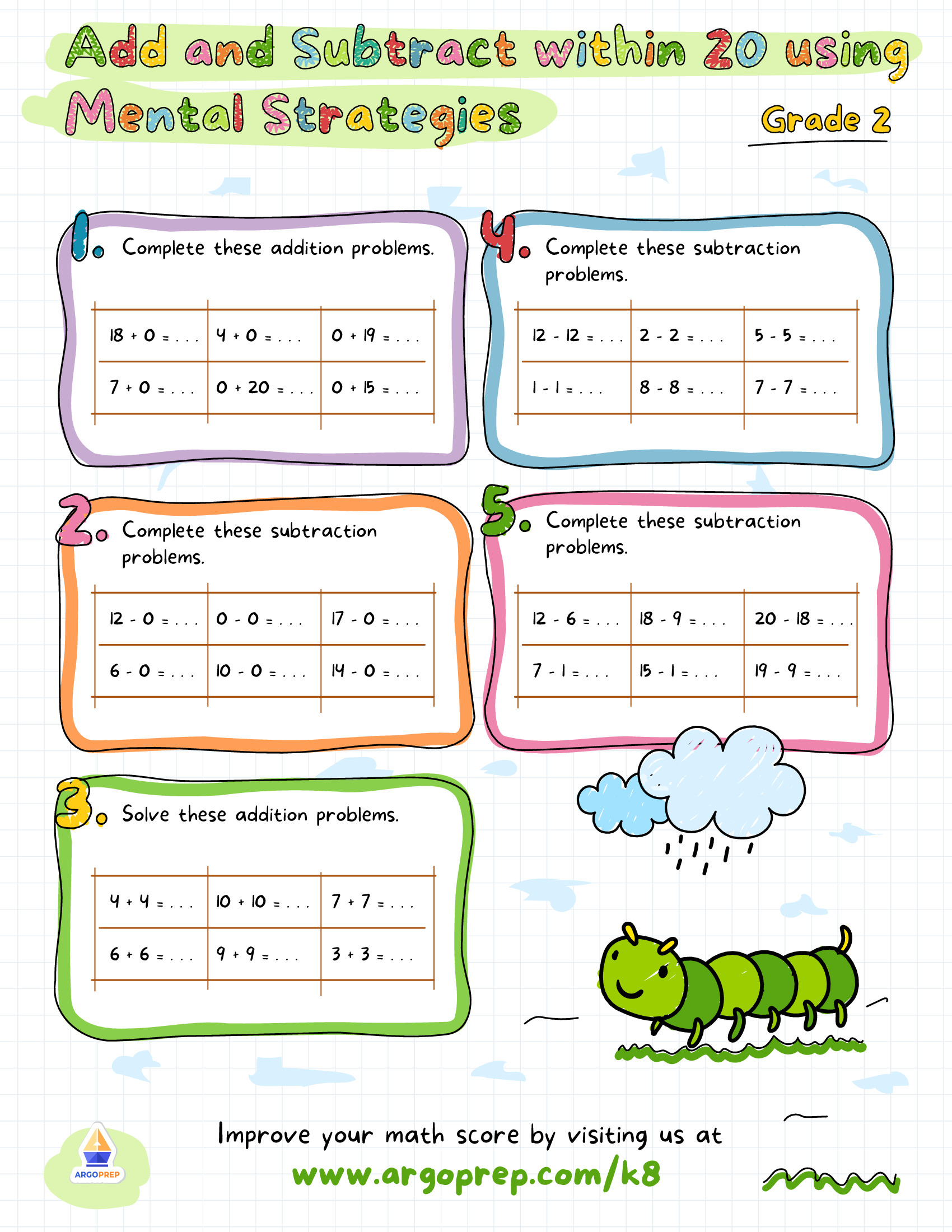 Caterpillar Addition and Subtraction
