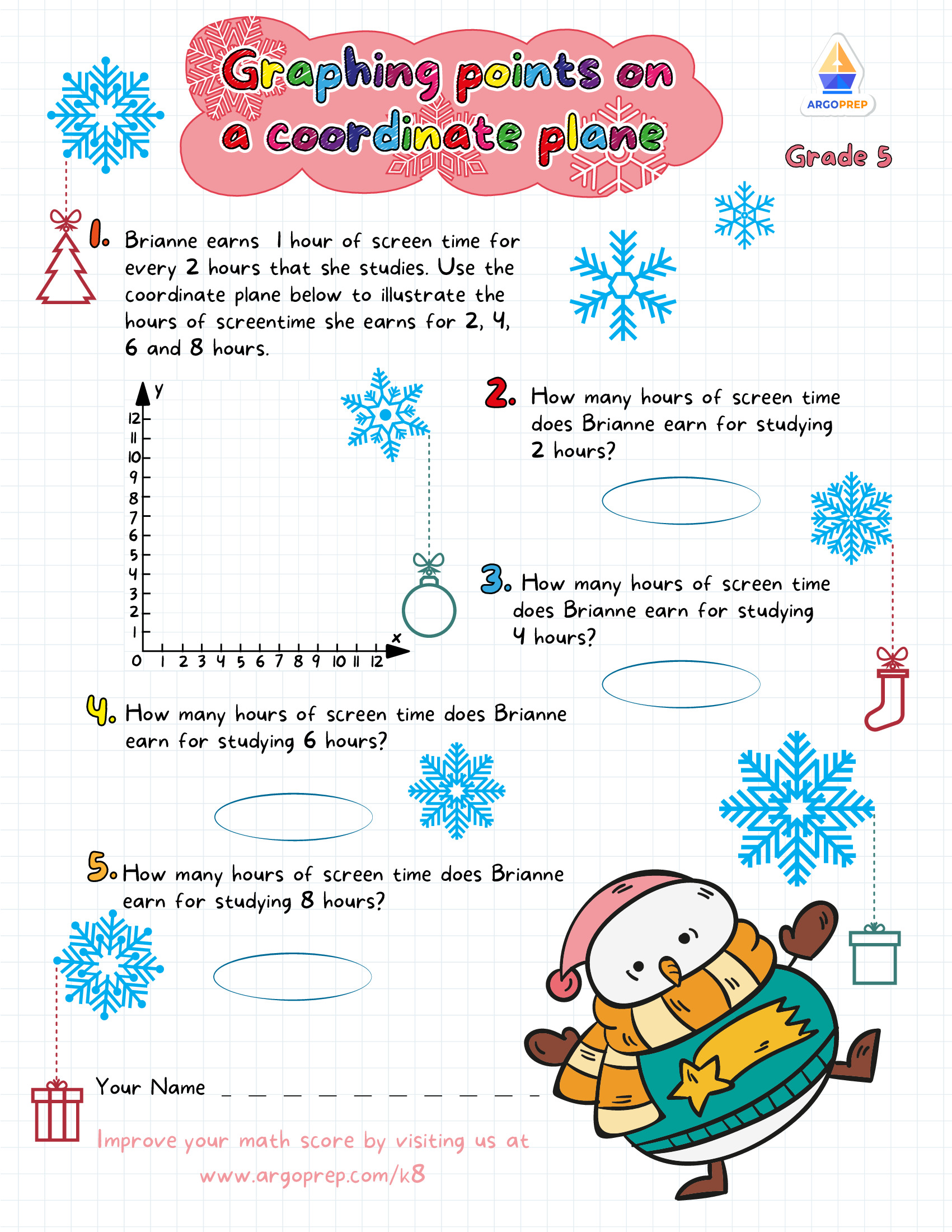 Christmas Time Coordinate Pairs