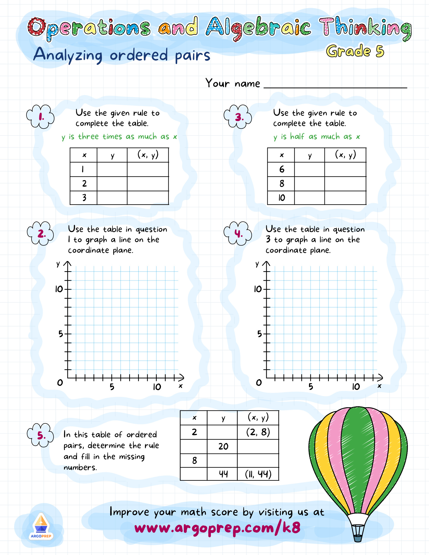 Up, Up, and Away with Ordered Pairs
