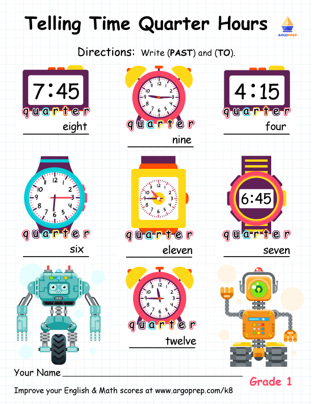 Label Past and To in Quarter Hours