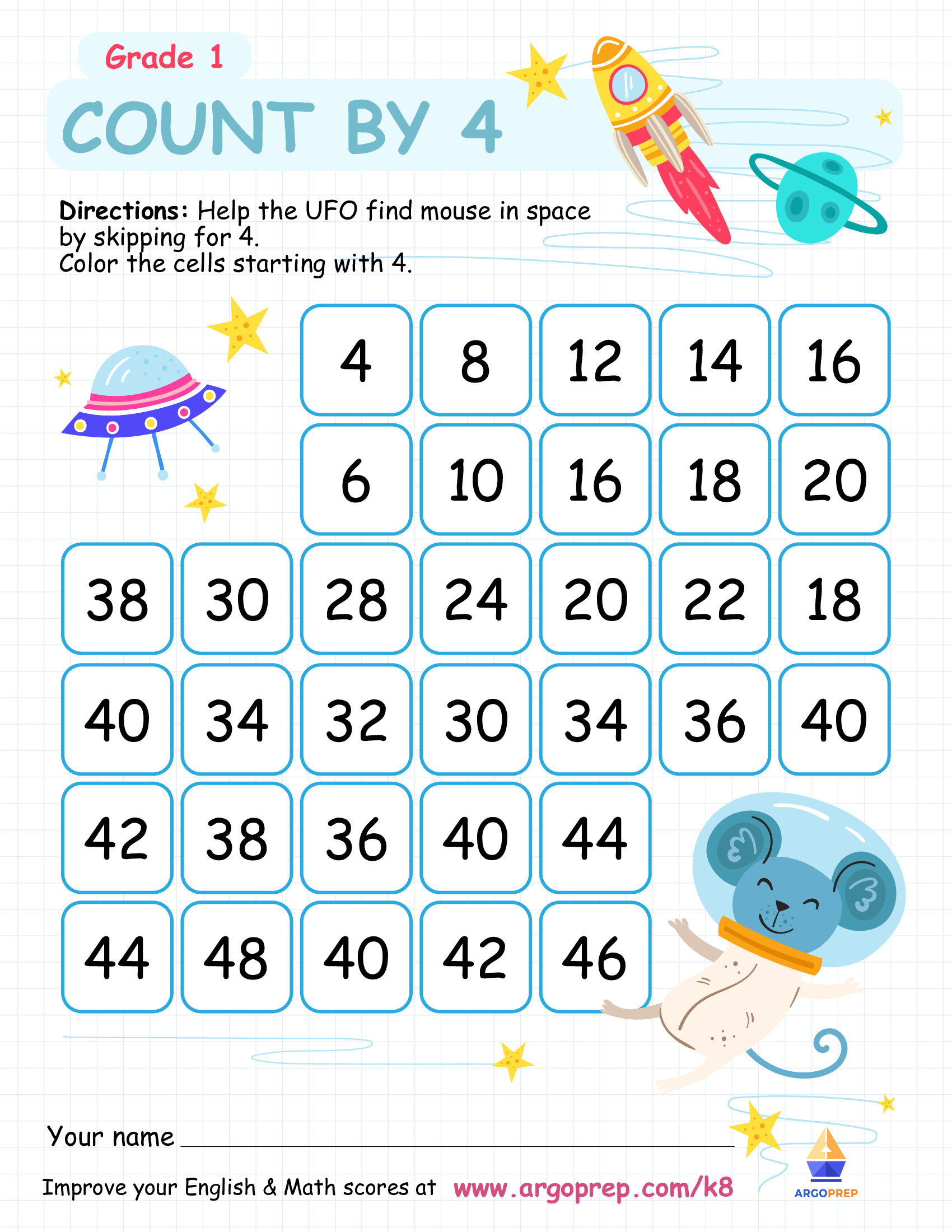 Let's Explore and Count by 4!