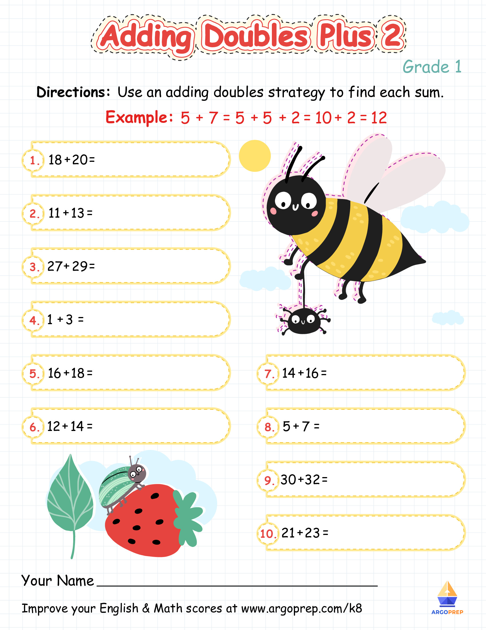 Duo Addition with Bee and Spider