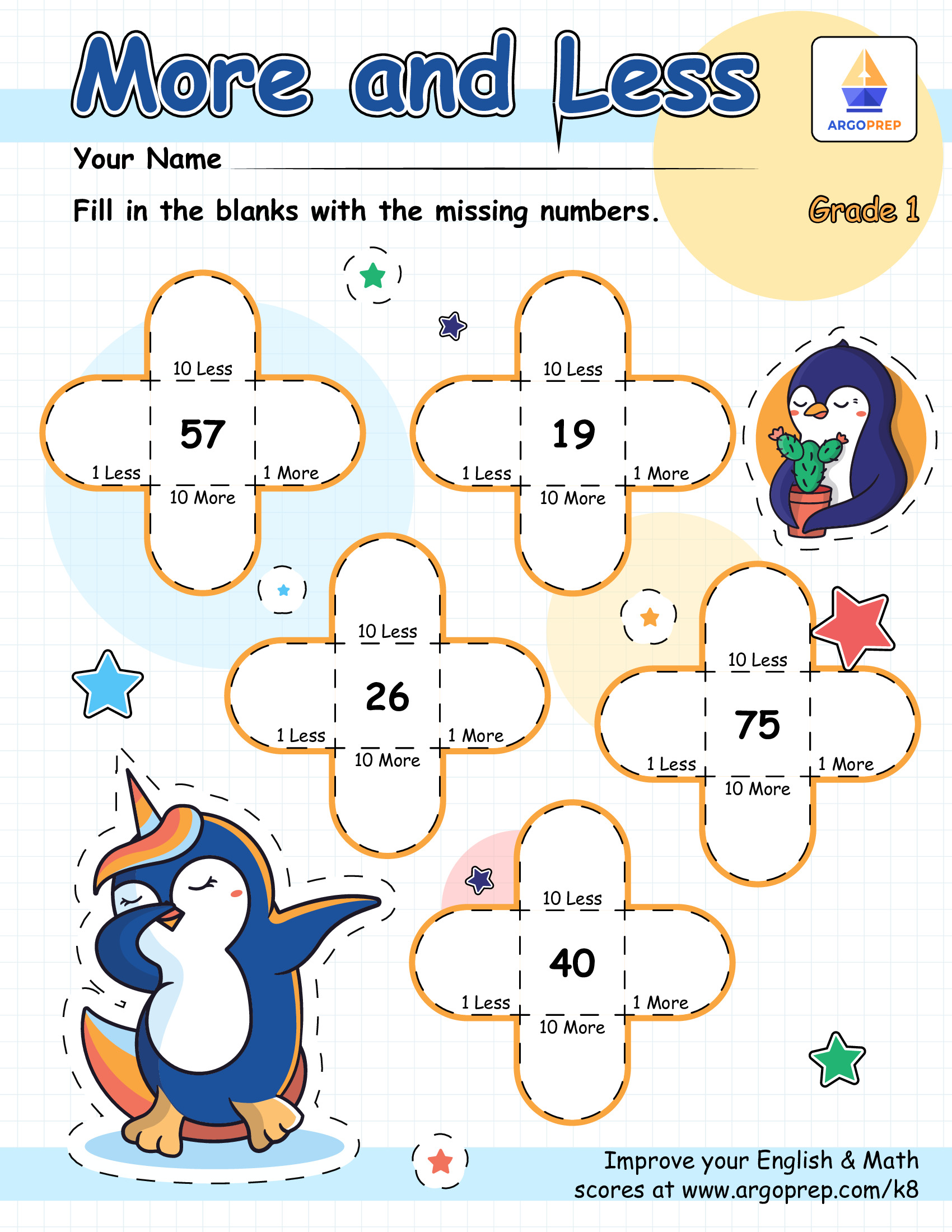 More or Less with Cactus Penguin and Penguin Fabulous