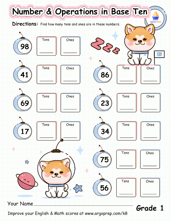 Breaking Down Double-Digit Numbers with Cosmo Dog