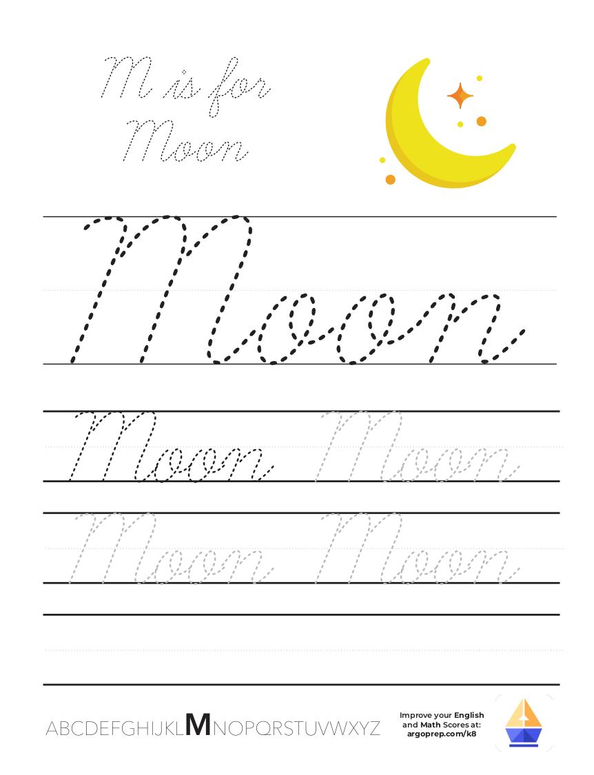 Cursive M  is for Moon