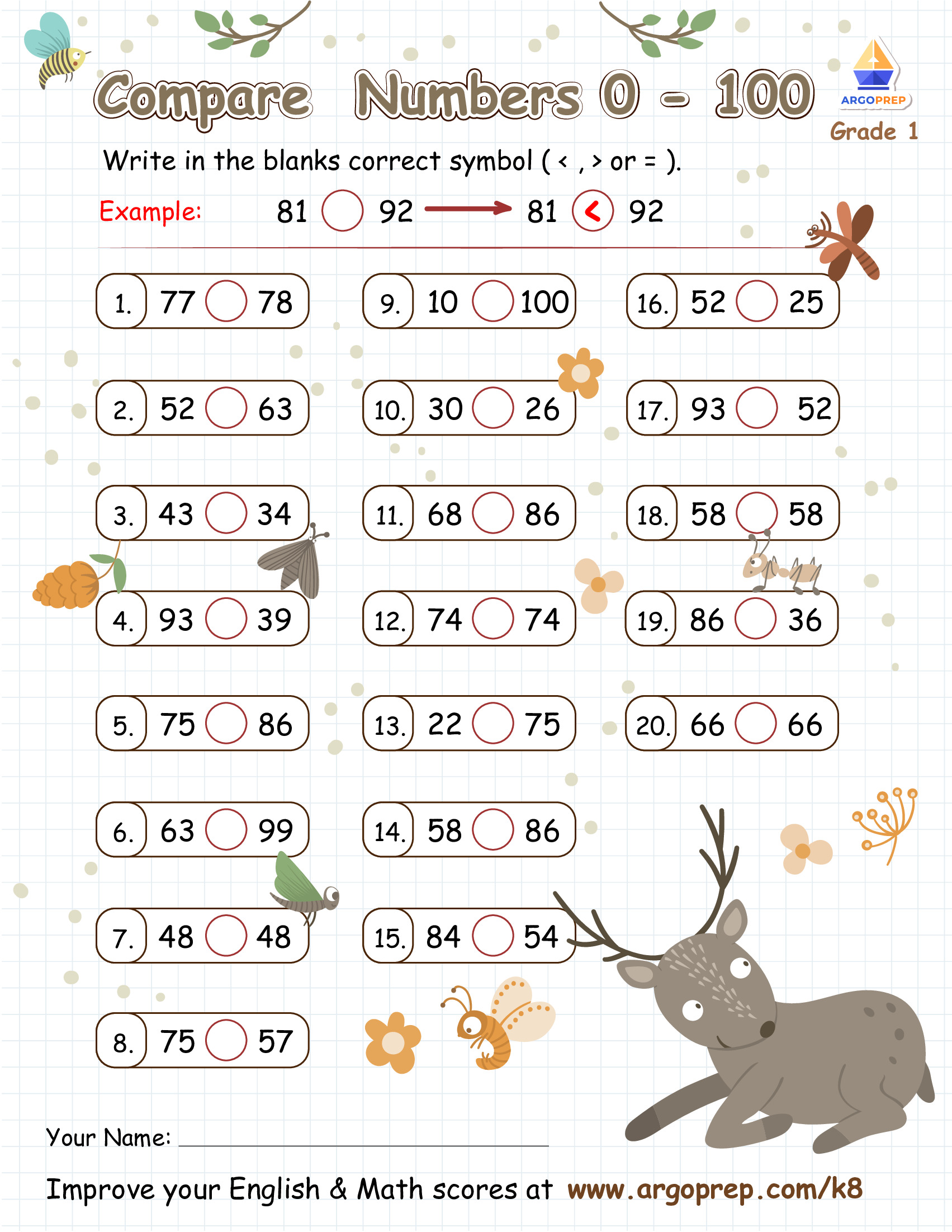 Greater or Less, Deer Loves Numbers Best