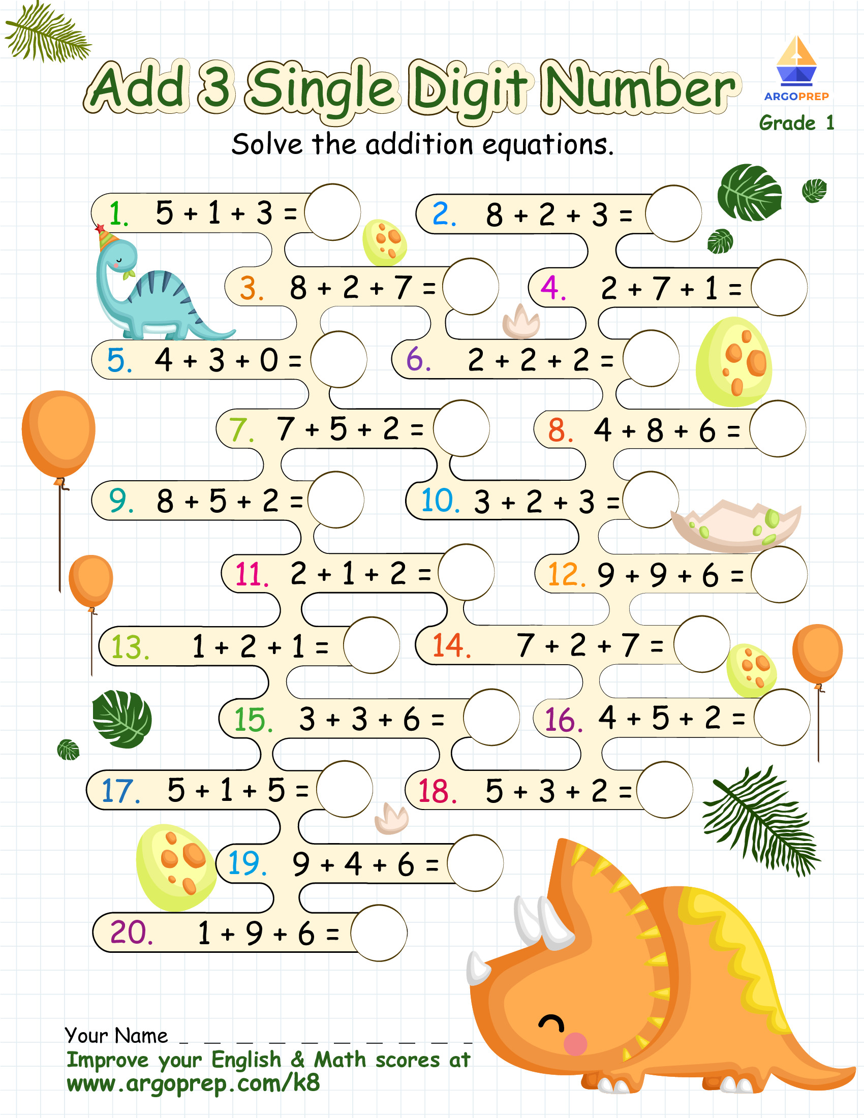 Add Three with Stegosaurus