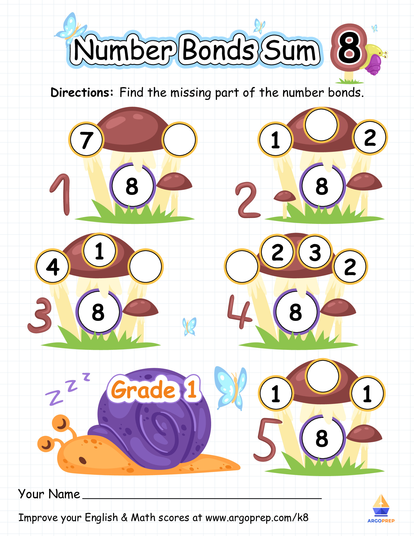Sneaky Number Bonds with Snoozing Snail