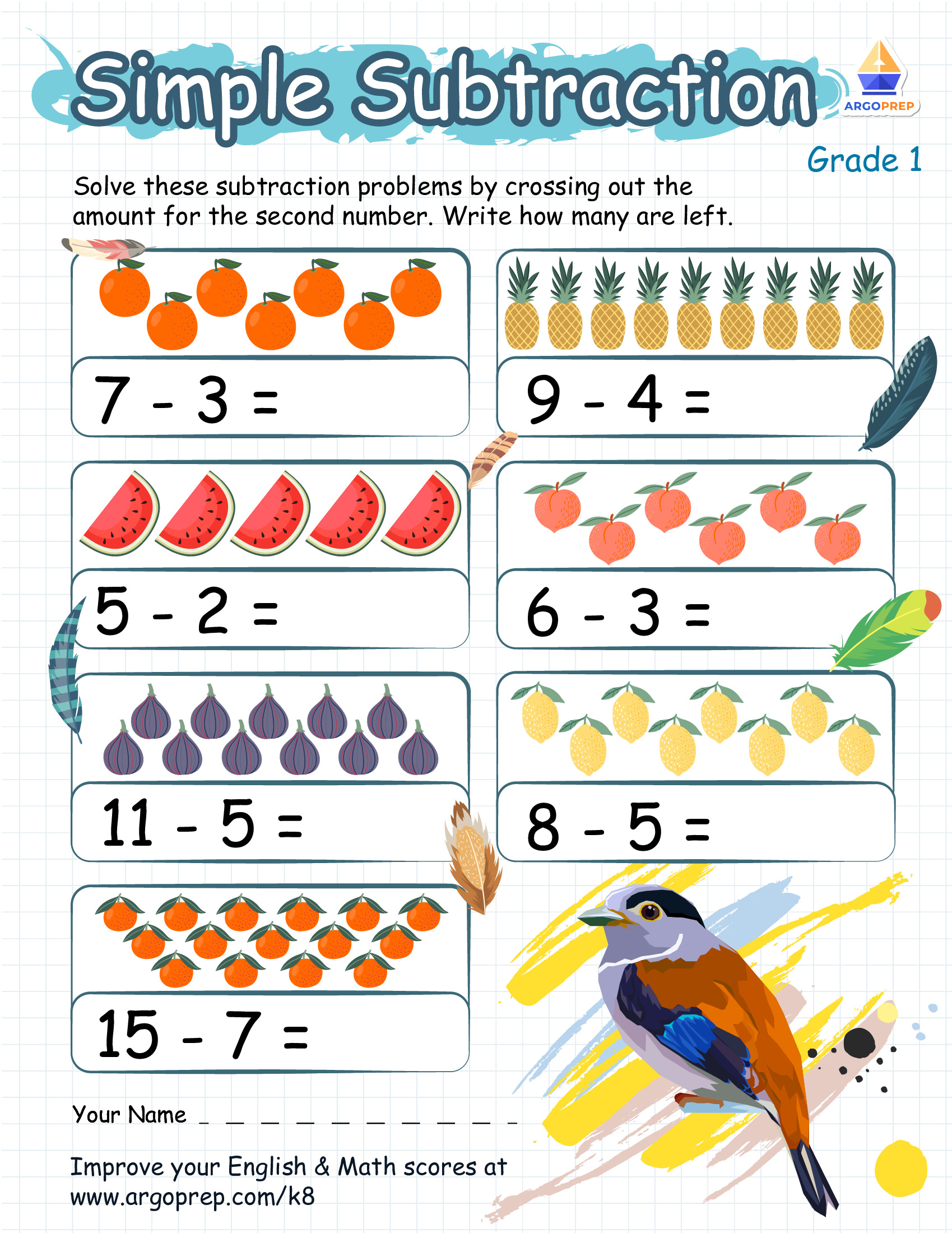 Pictorial Subtraction with Sweetie Bird
