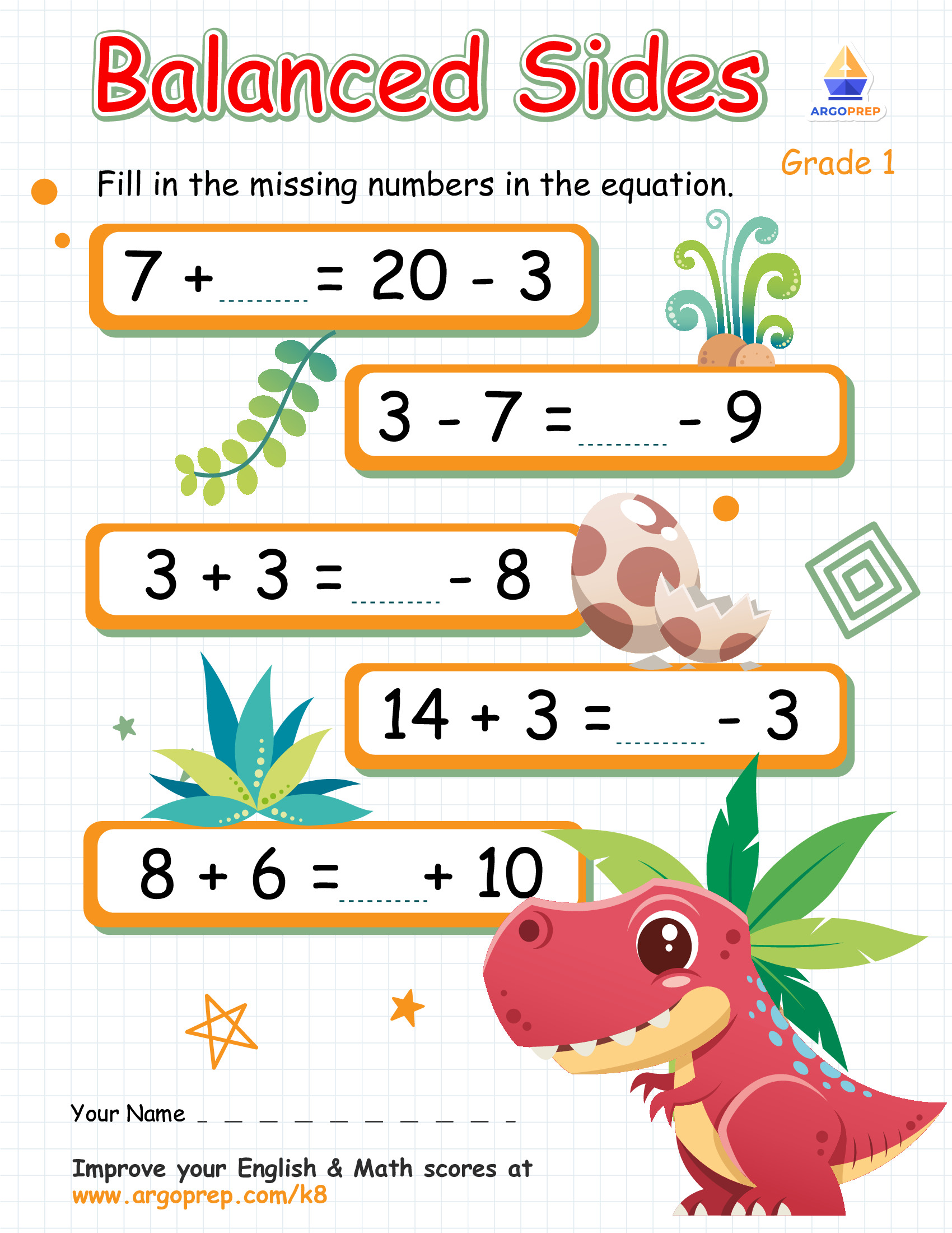 Plus and Minus with T-Rex Cutiesaurus