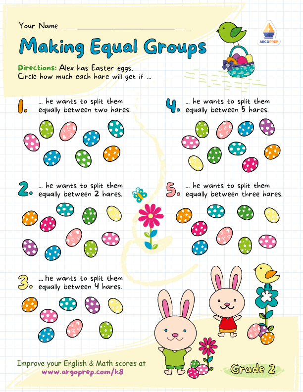 Equal Groups with Easter Eggs