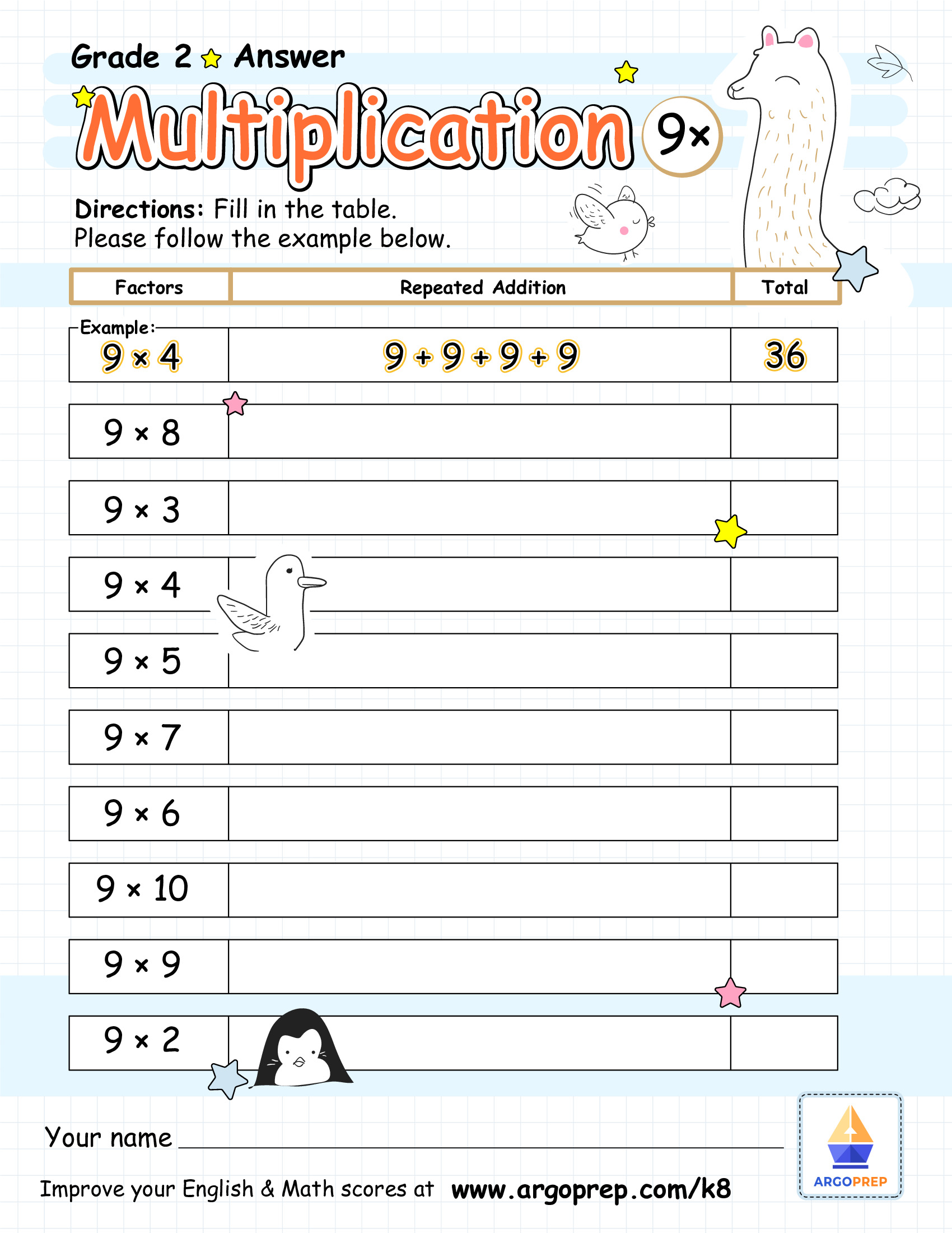 Multiplying with Lucy Llama