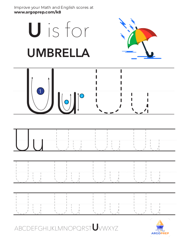 Trace Letter "U"