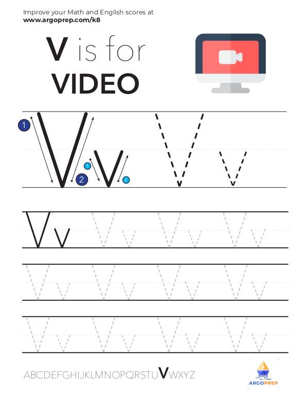 Trace Letter "V"