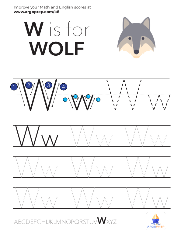 Trace Letter "W"