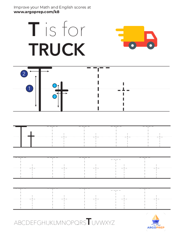 Trace Letter "T"