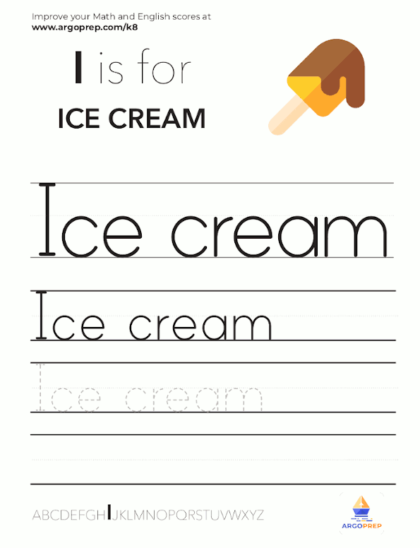 Trace the word “Ice cream”